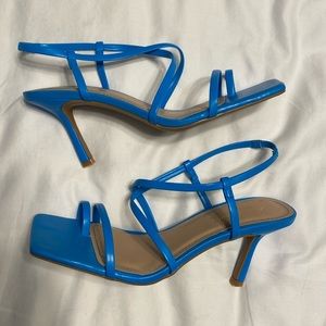 Anne Michelle blue strapy 3 inch heels. Size 7.